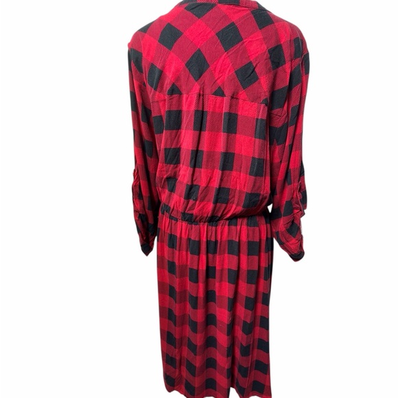 Torrid Mini Challis Button-Front Shirt Dress Buffalo Plaid Size 2X - Picture 4 of 8